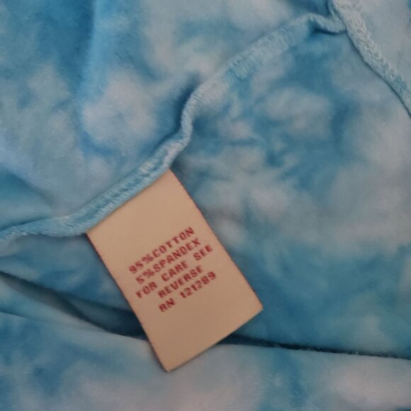 Reba Womens Blue Tie Dye Rhinestone Cross Shirt Size S Y2K Country Baddie Grunge - Picture 6 of 8